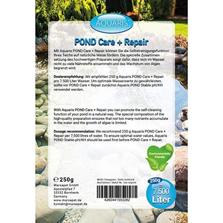 Aquaris Pond Care + Repair - 250g, Teichpflege-Produkt für Teichfische, natürliche Teichreinigung, Algenwachstum begrenzend, gute Wasserqualität - Aquaris – Bild 3