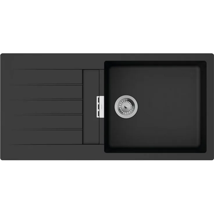 hansgrohe Einbauspüle S52 S520-F480 & automatische Ablaufgarnitur Graphitschwarz