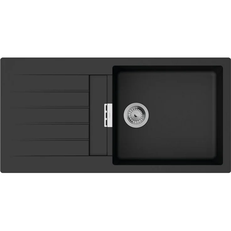 hansgrohe Einbauspüle S52 S520-F480 & automatische Ablaufgarnitur Graphitschwarz