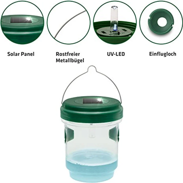 Gardigo 2in1 Solar-LED-Light 66643 Wespenfalle (Ø x H) 95mm x 117mm Grün 1St. – Bild 3