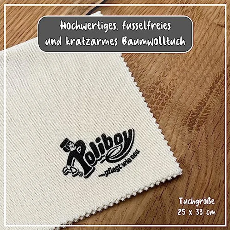 POLIBOY Möbel Öl - nährendes Holzpflegemittel für Holzmöbel - farbloses Holzöl - 2x 200ml mit Baumwolltuch - Made in Germany – Bild 4