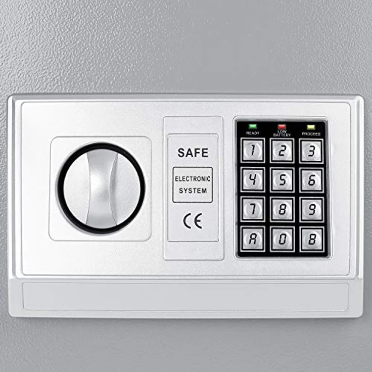 KESSER Elektronischer Safe Tresor Geldschrank Wandtresor Wandsafe 50x35x34,5 Silber – Bild 3