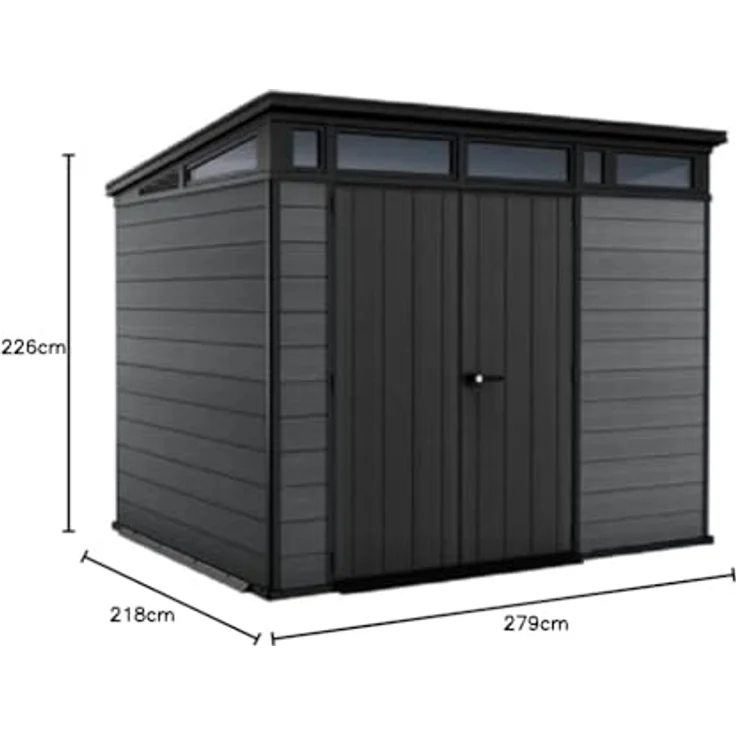 Keter 17210836 Cortina 9x7 Kunststoffgerätehaus Gartenhaus in Holzoptik – Bild 2