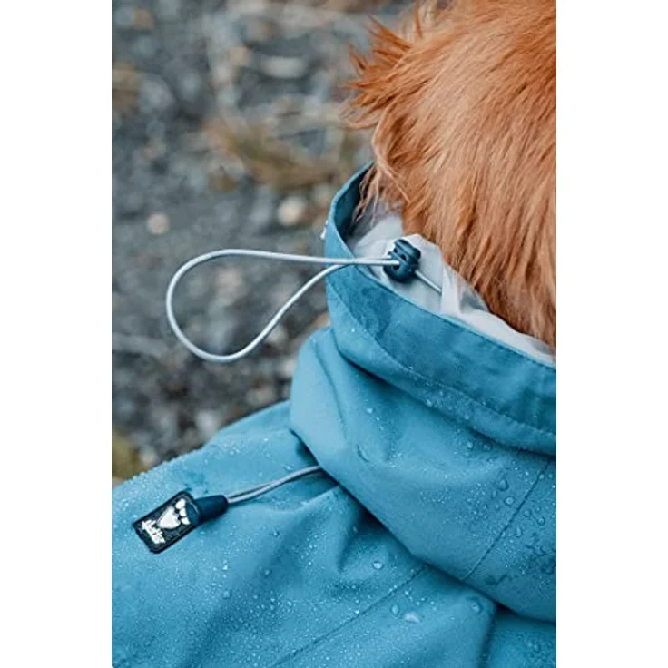 Hurtta Monsoon Hunderegenmantel, wasserdicht Regenjacke für Hunde mit Reflektoren, Blau 40 cm – Bild 4