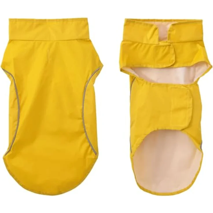vidaXL Hunde Regenmantel Gelb S, Wasserdichter Hundemantel mit Reflexstreifen, Polyester, für Welpen – Bild 4