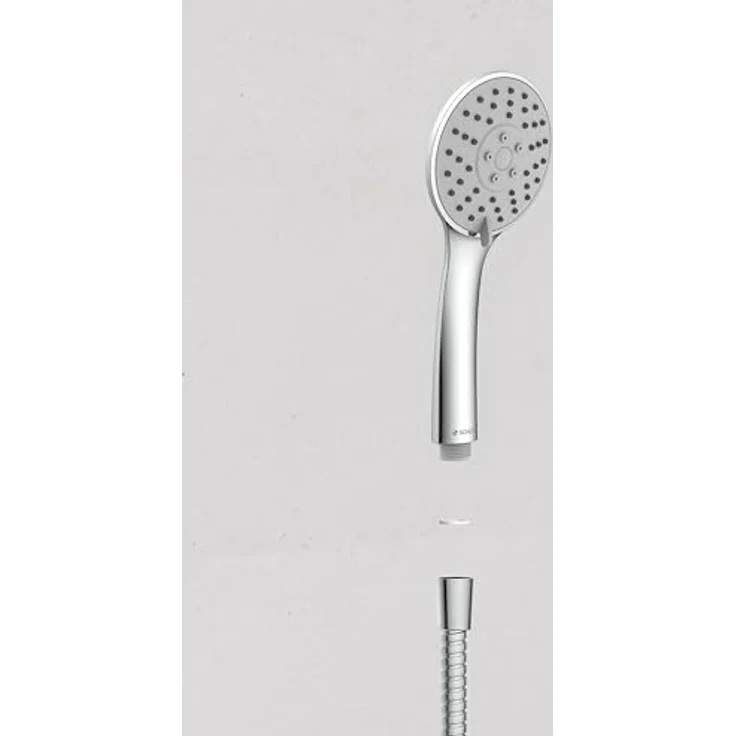 Schütte Handbrause Napoli Chrom, 3 Strahlarten mit Antikalk-Noppen und nachhaltiger Wasserstopp-Funktion – Bild 6