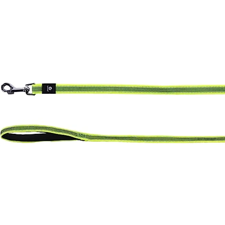 Flamingo Leine Xeno Fluo, Nylonleine in Gelb, 130cm, 20mm breit