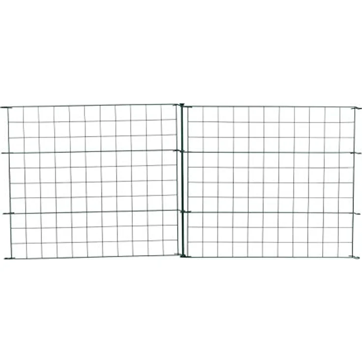 ESTEXO Teichzaun Set 11tlg, Gerade 5 Elemente, pulverbeschichteter Metallzaun in grün RAL 6005, Drahtstärke 4/2,5 mm, Maschenweite 6x6 cm – Bild 4