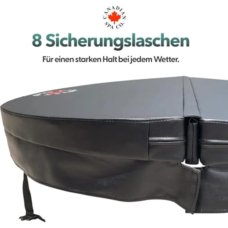 Canadian Spa Company Deluxe Isolierabdeckung, Grau, 198x198 cm, robust, wasserfest, schimmelbeständig, mit stabilen Handgriffen – Bild 6