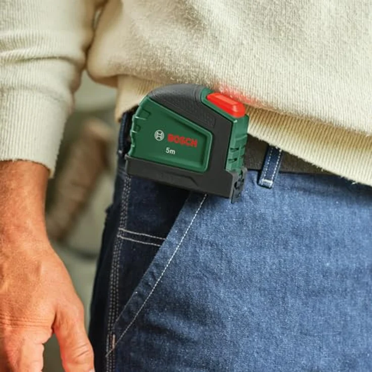 Bosch Maßband 5m mit Stifthalter, Autolock, Nylonbeschichtet, 22mm Breite, hohe Genauigkeit, Softgrip, Schwarz – Bild 4