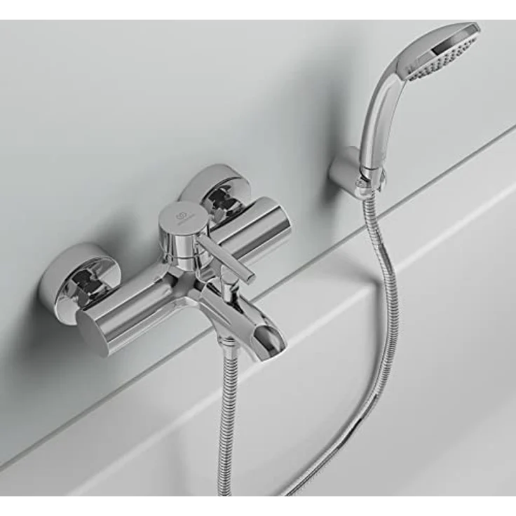 Ideal Standard Badearmatur Ceraline AP, Wand-Duscharmatur mit verchromter Oberfläche und manuellem Temperaturregler – Bild 6