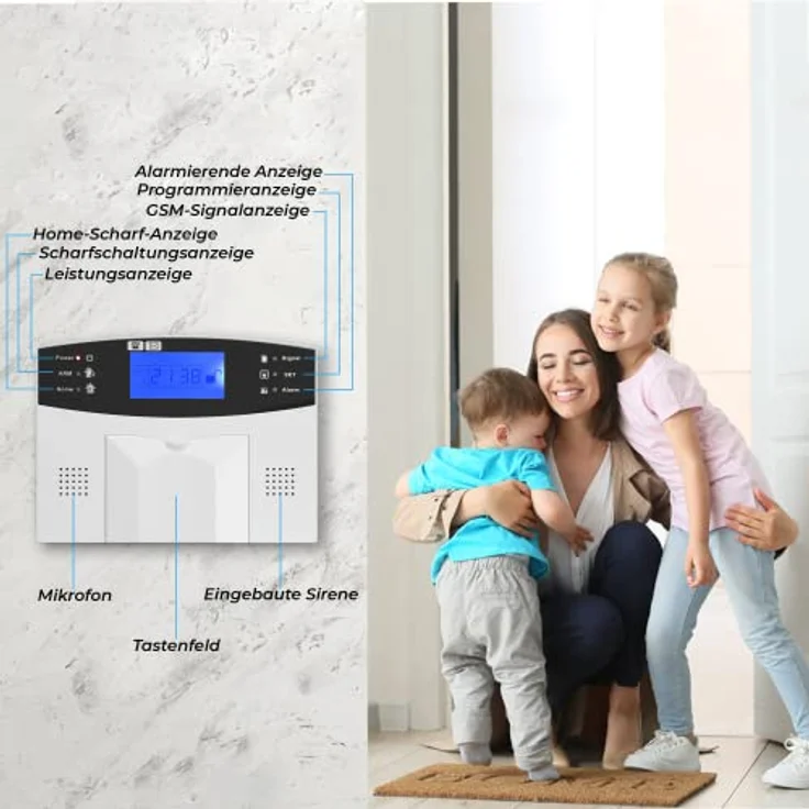 MKT M2B-4 GSM Funk Alarmanlagensystem Set aus 17 Teilen LCD Display – Bild 6
