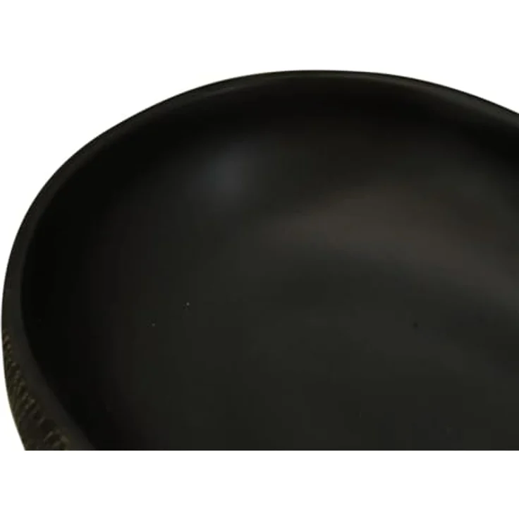 vidaXL Aufsatzwaschbecken, Schwarz Oval 59x40x14 cm Keramik, handgefertigt, minimalistische Eleganz im Vintage-Stil – Bild 7