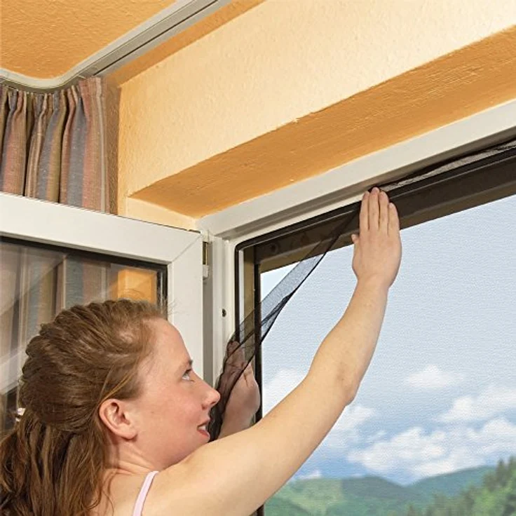 easy life Insektenschutzgitter für Fenster inkl. Klettband 100 x 100 cm weiss – Bild 8