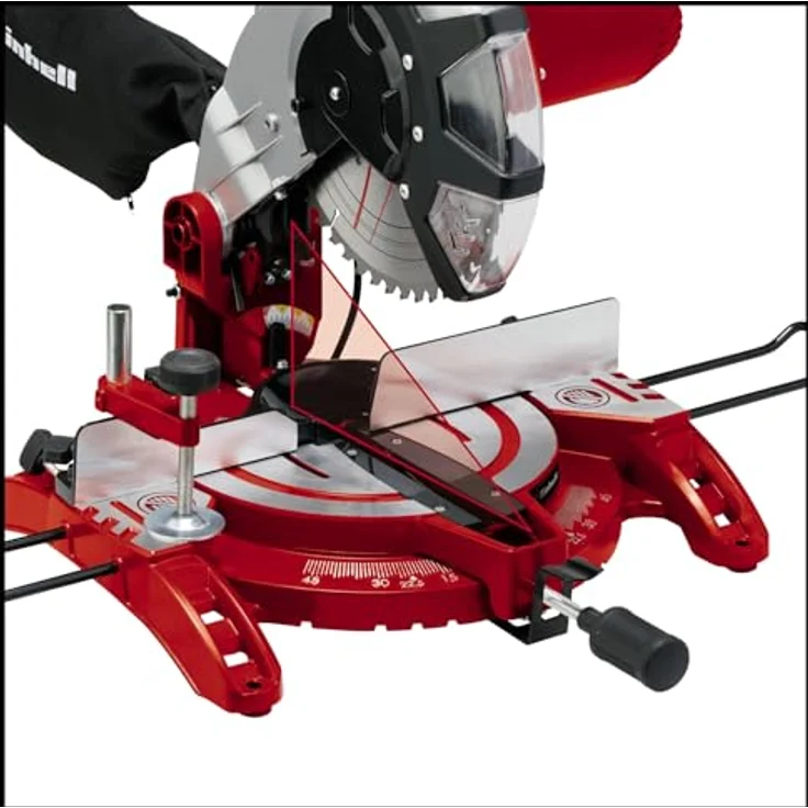Einhell Kapp Gehrungssäge TC-MS 2513 L (1600 W, Sägeblatt Ø 250 mm, Schnittbreite 130 mm, schwenkbarer Sägekopf, Laser) – Bild 3