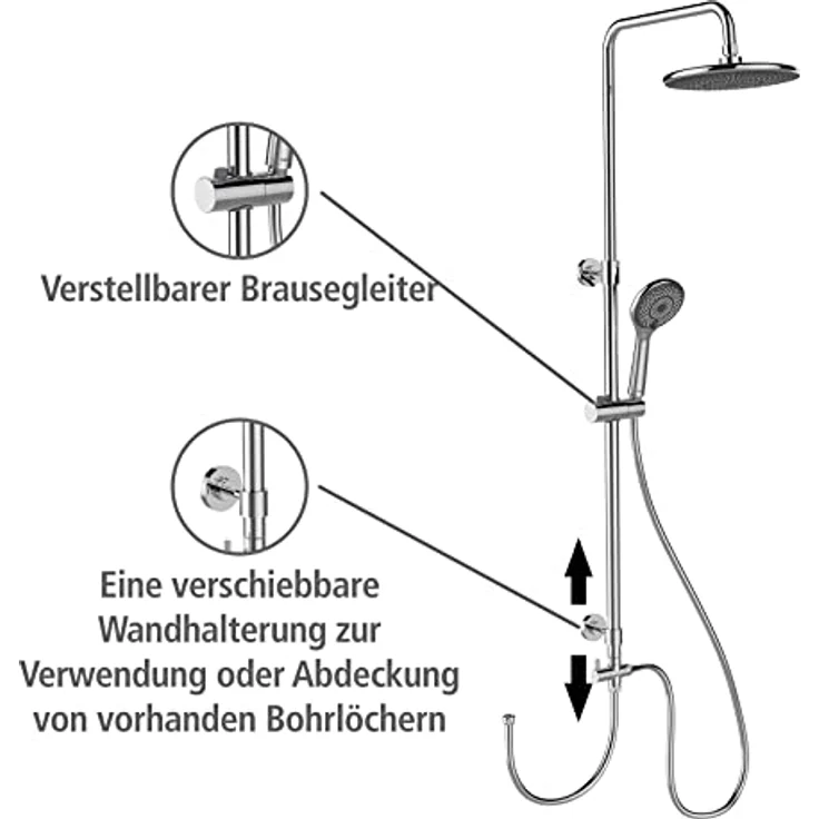 WENKO Duschsystem Watersaving, Wellness-Paradies mit Chromeffekt, wasser- und energiesparend – Bild 3