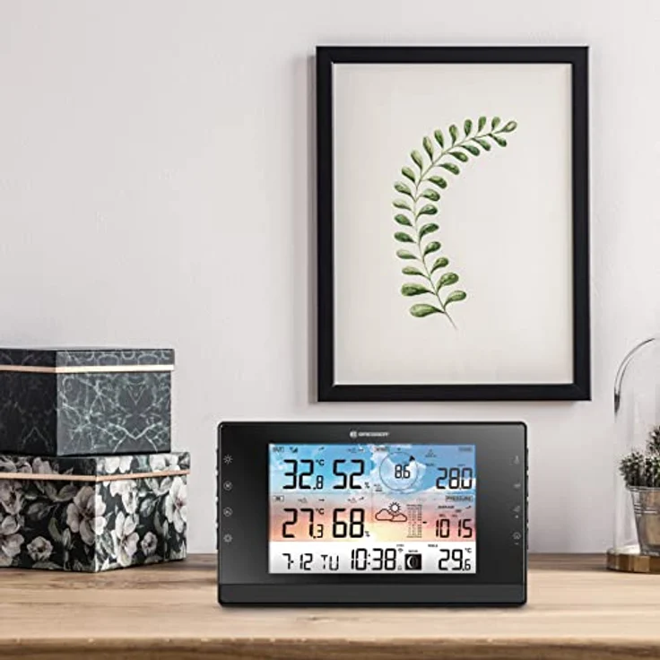 Bresser WSC Wetterstation Funk mit 5-in-1-Außensensor, WLAN, Farbdisplay und Solarpanel, Wind- und Regenmesser – Bild 2