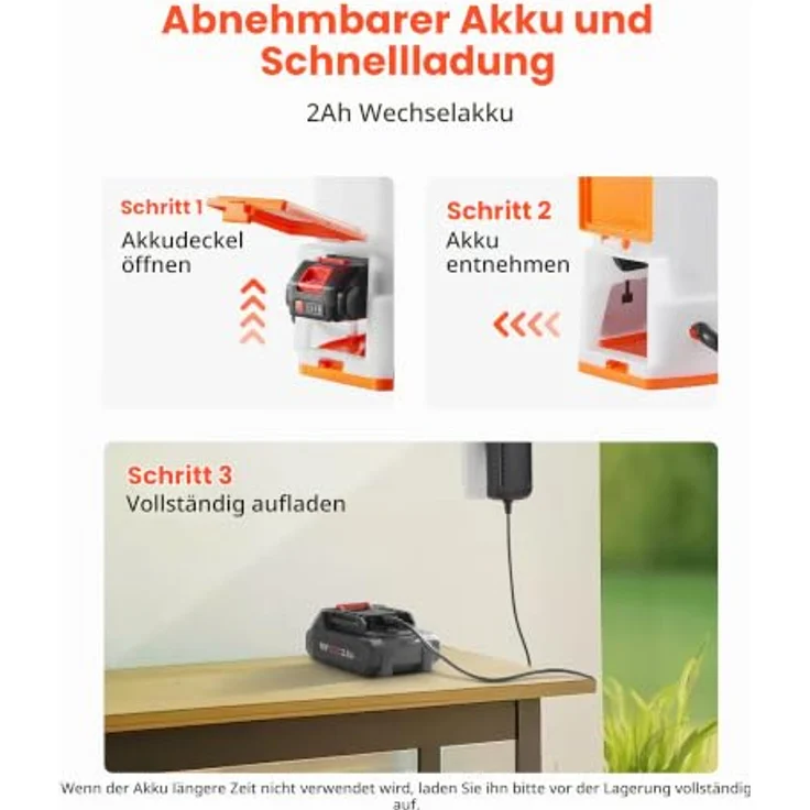 VEVOR Akku-Sprühgerät 12 L, elektrischer Rücken-Drucksprüher mit 2 einziehbaren Stäben und 5 Düsen, einstellbar 0–6 bar, 2 Stunden Laufzeit, tragbarer Pumpsprüher für Hof, Garten und Rasen – Bild 3