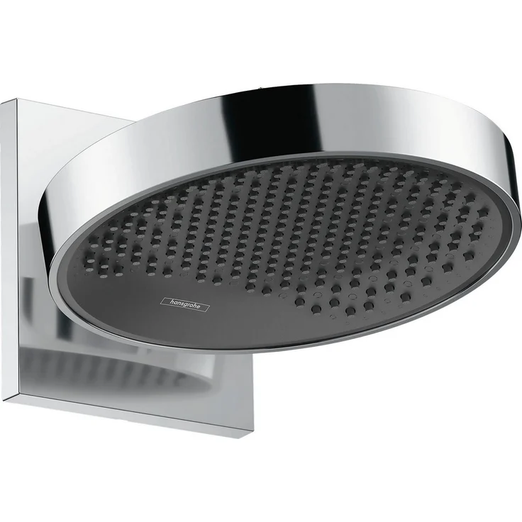 Hansgrohe Regenduschkopf Rainfinity 25cm, 1 Strahlart wassersparend mit Wandanschluss, chrom – Bild 1