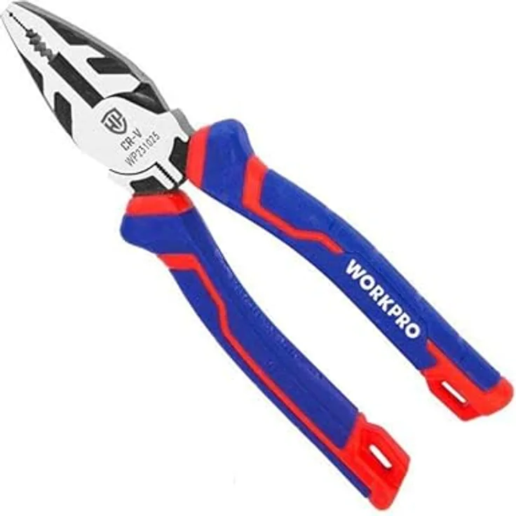 WORKPRO Kombi-CrV-Zange, 180 mm, ergonomischer Griff, Chrom-Vanadium