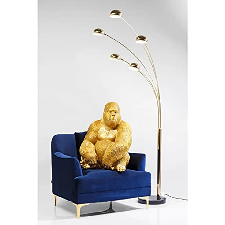 Kare Design Deko Figur Gorilla Side XL Gold, große Dekofigur in Form eines Gorillas, ausgefallene Wohnzimmer Dekoration, Dekofigur Gorilla Gold, Dekoobjekt Affe (H-B-T)76x60x55cm – Bild 9