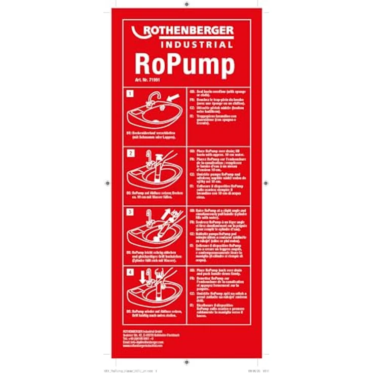 Rothenberger Industrial 7.1991 Rohrreiniger Pumpe 40cm Sonstiges Handwerkzeug – Bild 5