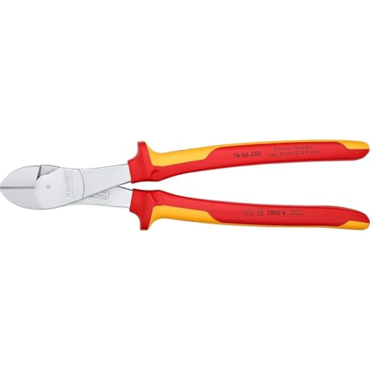 KNIPEX 74 06 250 Kraft-Seitenschneider isoliert mit Mehrkomponenten-Hüllen, verchromt 250 mm – Bild 3