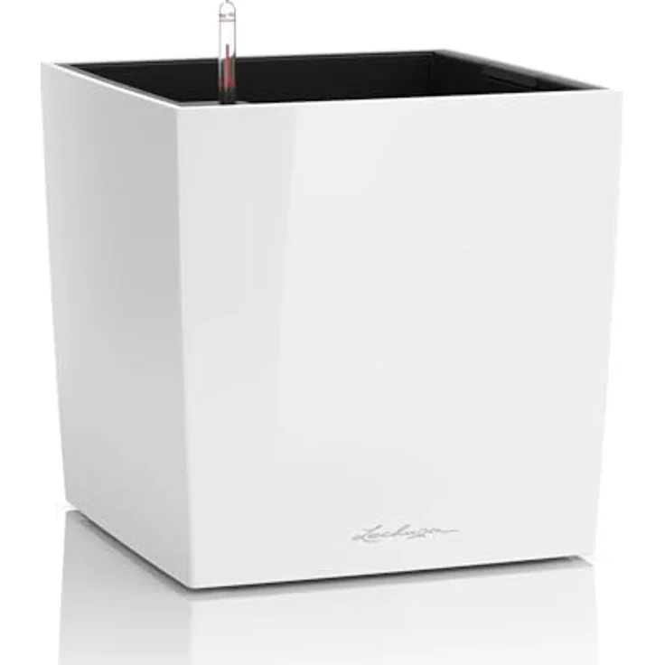 LECHUZA CUBE Premium 40 weiß hochglanz 16360 – Bild 1