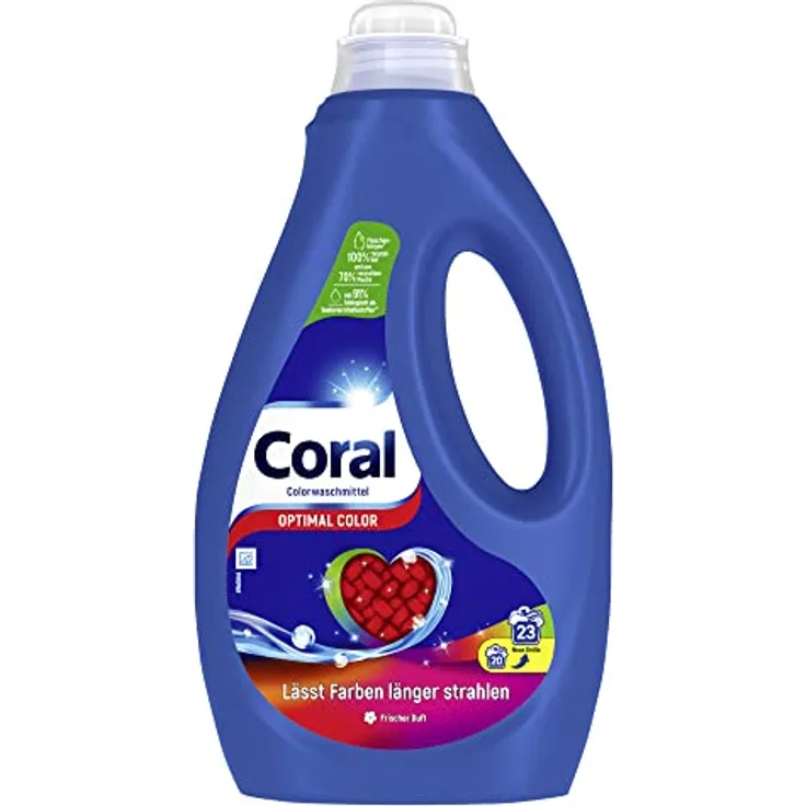 Coral Flüssigwaschmittel Optimal Color Colorwaschmittel für länger strahlende Farben 23 WL 6 Stück