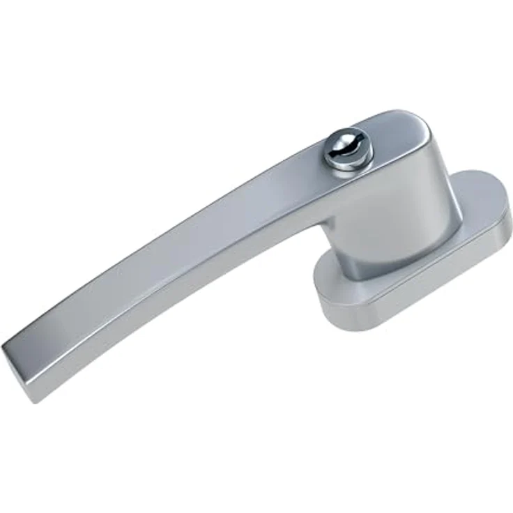 BASI 16er Set abschließbare Fenstergriffe aus Aluminium, Farbe Weiß oder Silber, inklusive 32 Schlüssel, mit Kindersicherung und Stiftlänge 35 mm – Bild 2