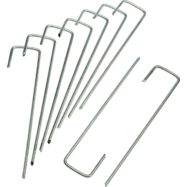 HaGa 100 Erdanker Metall verzinkt J-förmig 150mmx30mm Ø3mm für Vlies und Gitter