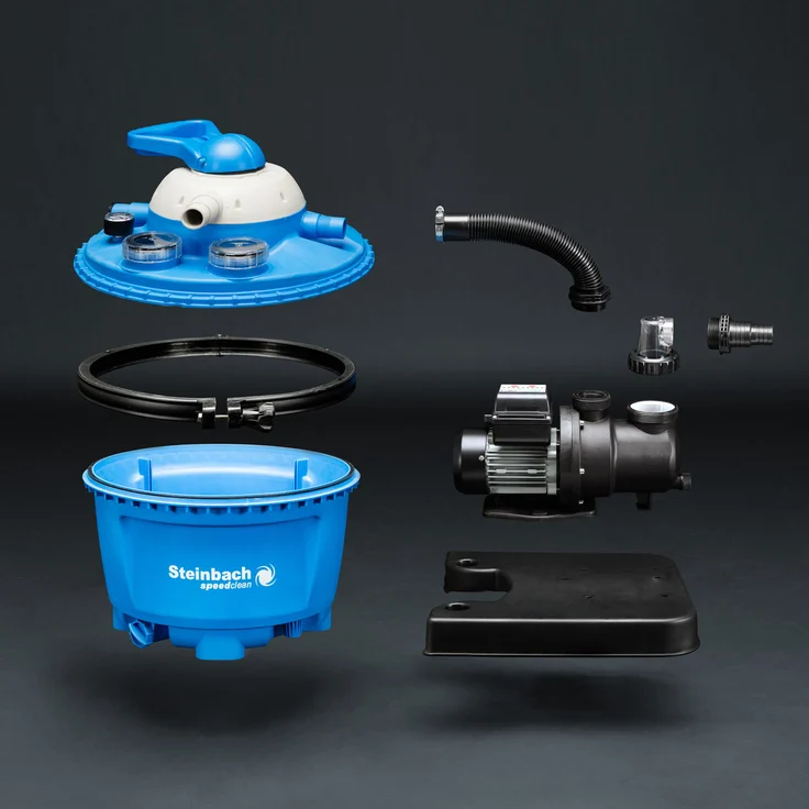 Steinbach Sandfilteranlage Speed Clean Comfort 50, Blau, 6.600 l/h, 450 W Leistung – Bild 3