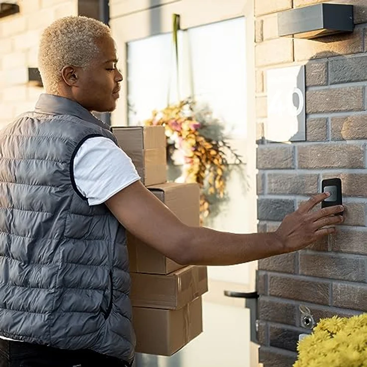 Retoo Funkklingel, Wasserdichte kabellose Türklingel mit 52 Melodien, Tragbares Set mit Empfänger und 1 Sender, Schwarz – Bild 3