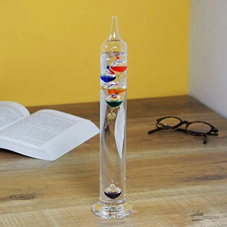 Ootb Galileothermometer, Transparent, Thermometer + Hygrometer mit Glaskugeln als dekoratives Messgerät – Bild 4