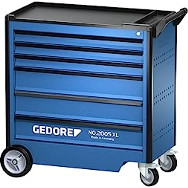 Gedore Werkzeugwagen 2005 XL 0330, Werkstattwagen mit 6 Schubladen, blau, aus korrosionsbeständigem Stahlblech, zentralverriegelbar, Tragkraft bis 1000 kg – Bild 3