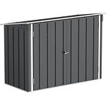 Duramax Fahrradschuppen für 2, Fahrradgarage mit komplett breiten, abschließbaren Doppeltüren, Lagerschuppen aus Metall, Gartenschuppen für Fahrräder, Fahrradaufbewahrung, fahrradbox, Anthrazit