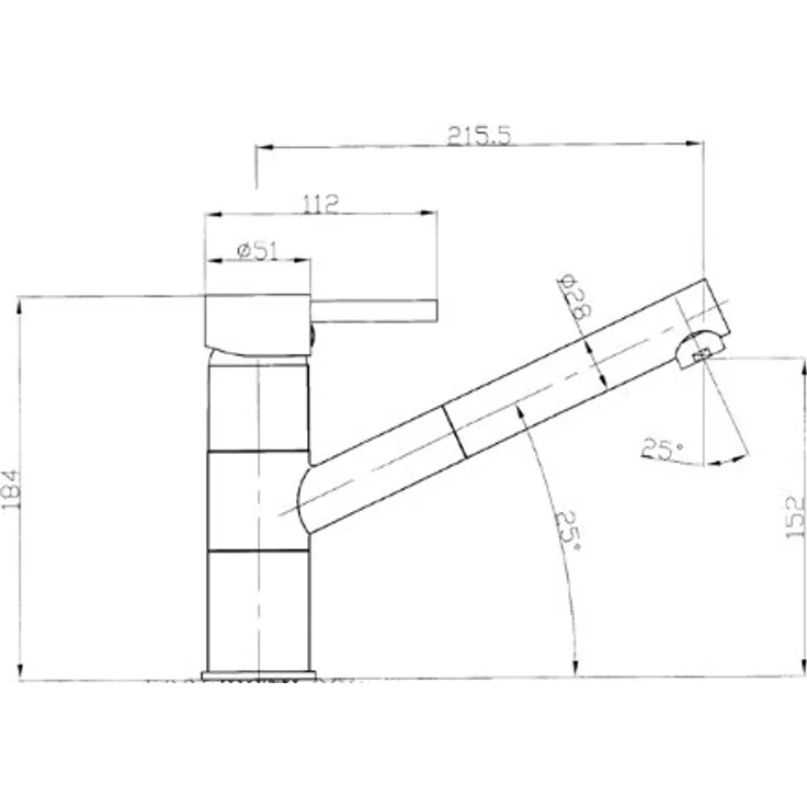 Quellmalz VAF Armatur 8861, Küchenarmatur Einhebelmischer, Chrom, ausziehbar mit Metallbrausekopf und Keramikkartusche – Bild 2