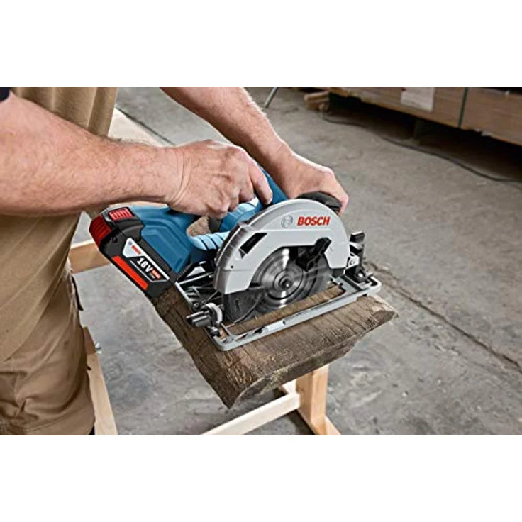 Bosch Professional GKS 18V-57 G Akku-Kreissäge, mit 2 x 18 V 5,0 Ah Akku, Schnitttiefe: 57 mm (bei 90°), L-Boxx, 06016A2100 – Bild 2