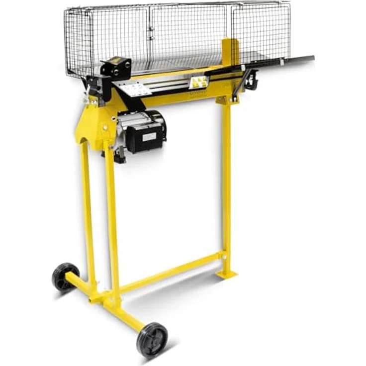 BAMATO Holzspalter HO-7E mit Elektroantrieb, 7 Tonnen Spaltkraft, 52 cm Spaltgutlänge, 25 cm Durchmesser, inkl. Untergestell, vorbefüllt mit Hydrauliköl – Bild 2