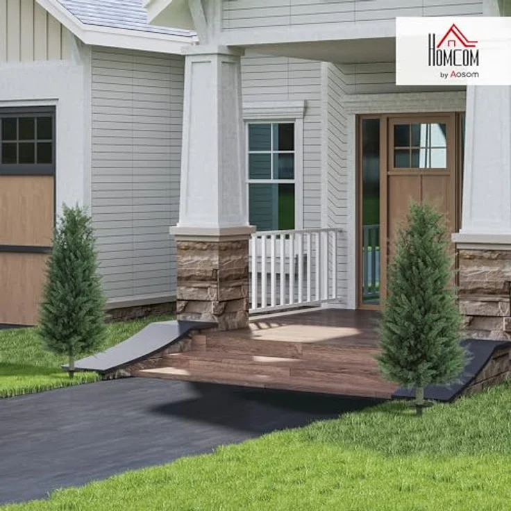 HOMCOM Künstliche Zypresse 2er-Set, 100 cm mit Erdspieß, realistische Kunstpflanze aus hochwertigem PE für Innen- und Außenbereich – Bild 2