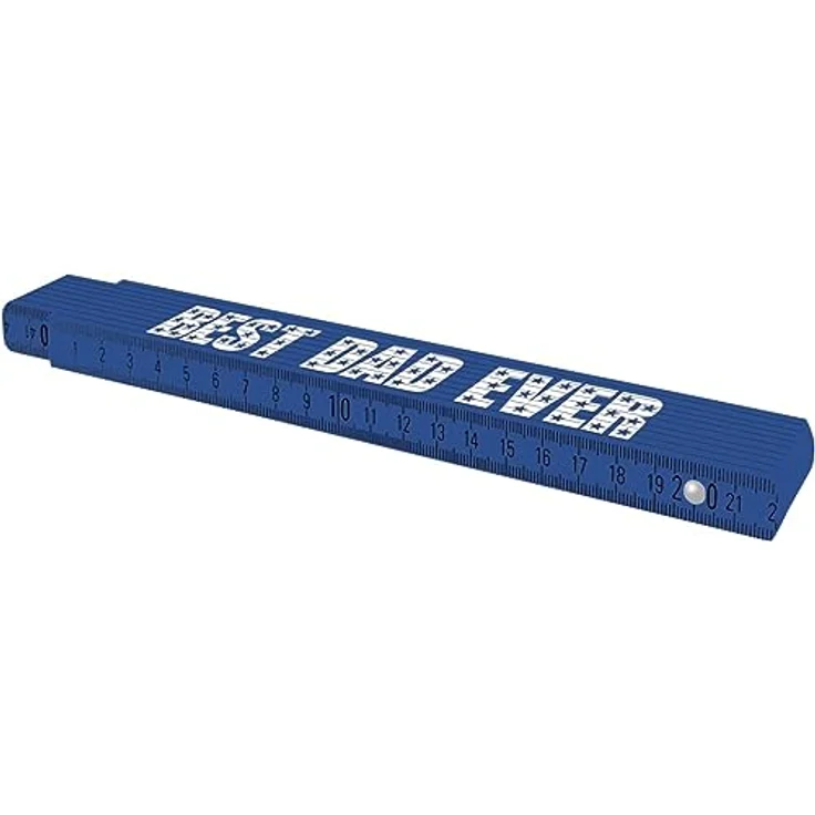 TOX 09969004/T Zollstock 2m in blau Aufdruck Best Dad Ever-Gliedermaßstab mit Winkelmessfunktion, Buchenholz, farbige Dezimalzahlen, Genauigkeitsklasse III – Bild 1