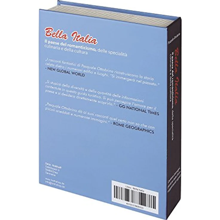 HMF 80935 Buchtresor, getarnte Geldkassette, echte Papierseiten,"Bella Italia", 23 x 15 x 4 cm, Beschriftung in Italienisch – Bild 5