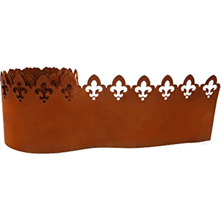 UNUS Garden Rasenkante Metall Rostoptik Ornamentoptik Beeteinfassung Rost Beetumrandung 21x500cm