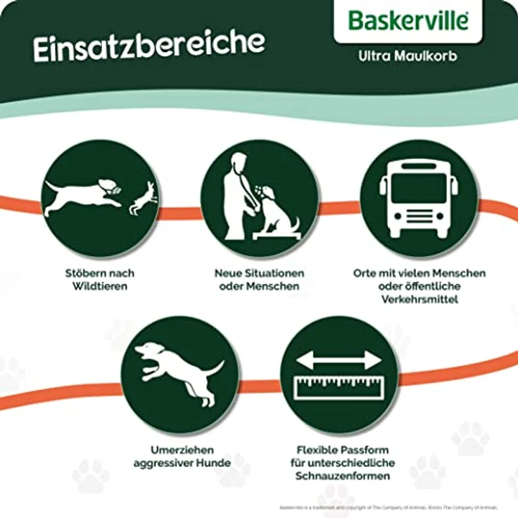 Baskerville Ultra Maulkorb, Größe 6, Patentierter Maulkorb für Hunde, Hunde können hecheln, fressen und trinken, Verhindert das Beißen und Stöbern nach Wildtieren, Gepolstert, Ideal für große Hunde – Bild 4