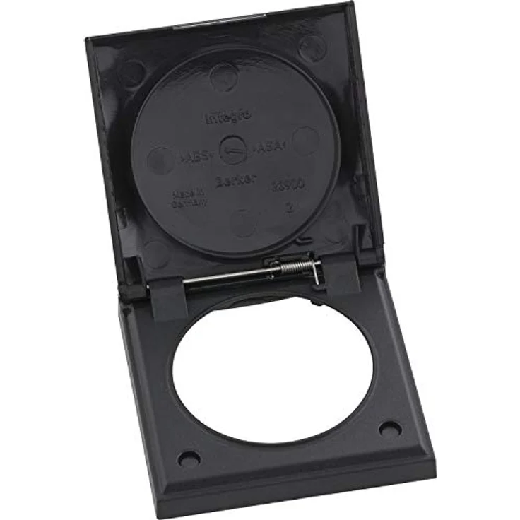 Berker Integro Flow/Pure Rahmen 1-Fach mit Klappdeckel, schwarz glänzend – Bild 2