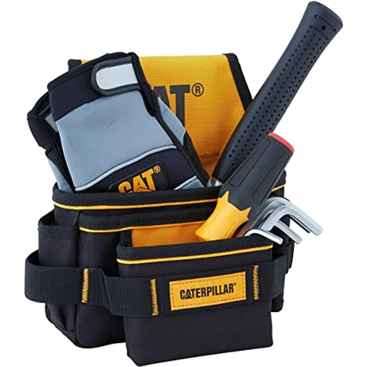 Caterpillar GP-65055 Werkzeugtasche mit 5 Taschen, 600D Polyester und leichtem PVC, schwarz – Bild 2