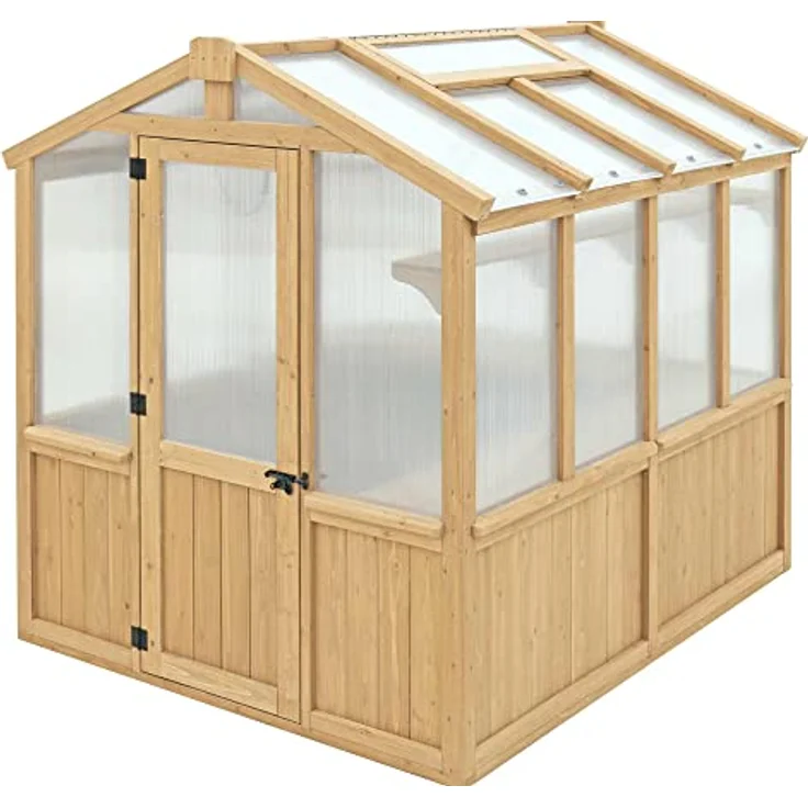 Westmann Holz Gewächshaus | Braun | 238x204x239 cm – Bild 1