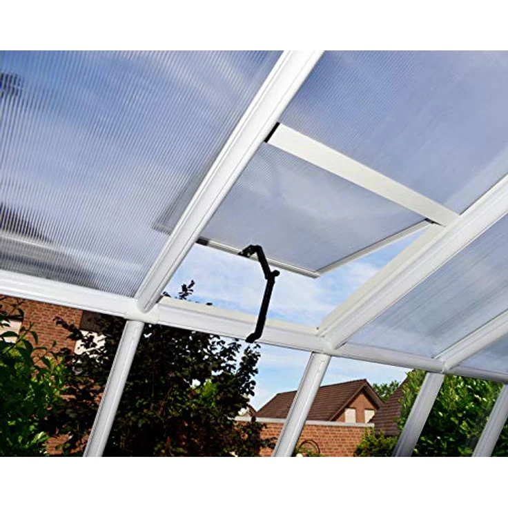 Palram - Canopia Gewächshaus Sun Room, BxTxH: 257 x 446 x 266 cm, BxLxH: 58 x 120 x 266 cm, 3 mm Wandstärke, lebenslang widerstandsfähige Wandpaneele, Alu Wintergarten Polycarbonat, weiß – Bild 8