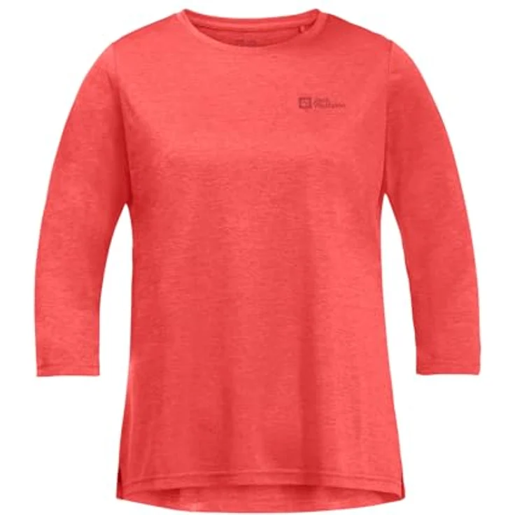 Jack Wolfskin Crosstrail 3/4 T-Shirt für Damen, leichtes und atmungsaktives Trainingston in Rot, Größe M – Bild 3