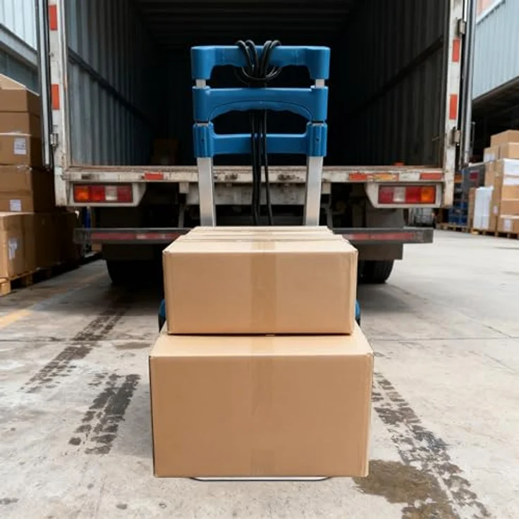 relaxdays Sackkarre klappbar bis 70 kg, blau mit Teleskopgriff und Soft-Laufrädern – Bild 5